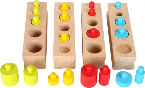 Puzzle cilindric din lemn colorat Small Foot