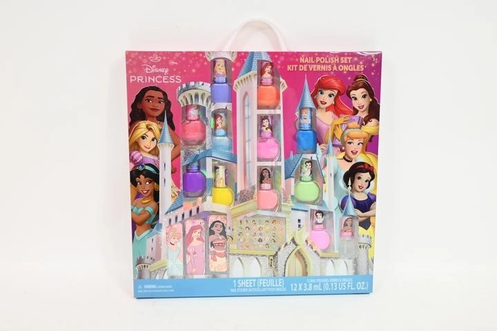 Disney Princess set de lacuri de unghii și autocolante (16 buc.)