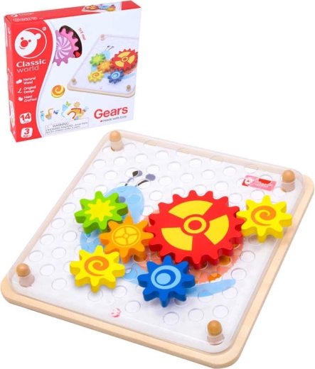 Puzzle din lemn – roți dințate cu modele