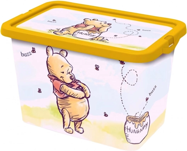 Cutie mare de depozitare Stor cu capac cu clip Winnie the Pooh
