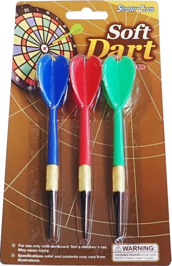 Săgeți colorate cu vârf din plastic pentru ținte electronice - set 3 buc