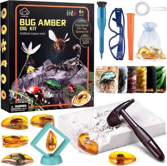 Excavarea fosilelor de insecte în chihlimbar – set arheologic educațional