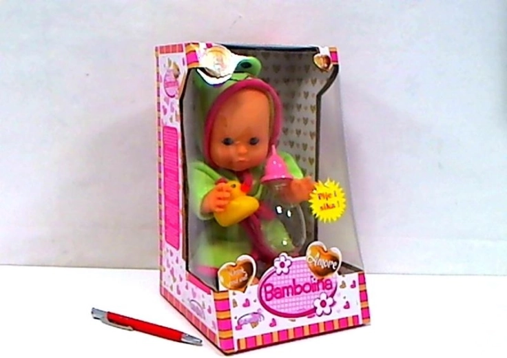 Păpușa SmilyPlay bebeluș care face pipi, cu oliță