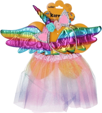 set de carnaval unicorn cu aripi și fustiță