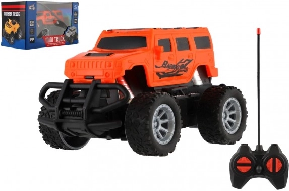 Camion RC mini 1:43 cu telecomandă, cu lumină – Portocaliu