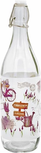 Sticlă din sticlă cu închidere tip patent TORO 1 l – lavandă