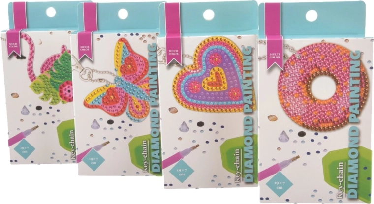 Set creativ de pictură cu diamante – brelocuri (4 modele)