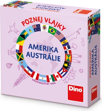 Dino Joc de călătorie Recunoaște steagurile - America și Australia