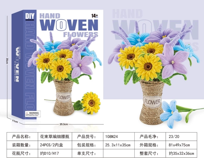 Set creativ pentru realizarea unui buchet moale – floarea-soarelui și crini