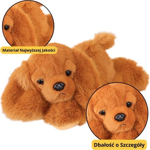 Câine de pluș Cocker Spaniel cu lăbuțe să nu se răstoarne, maro 30cm