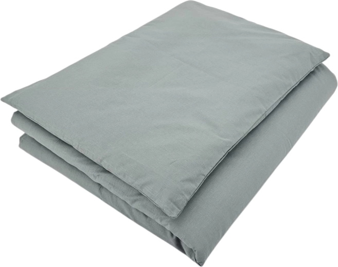 Lenjerie de pat din bumbac pentru pătuț de copii, 2 piese, 90 × 120 cm – Verde măsliniu