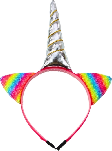 Bentiță curcubeu cu corn de unicorn