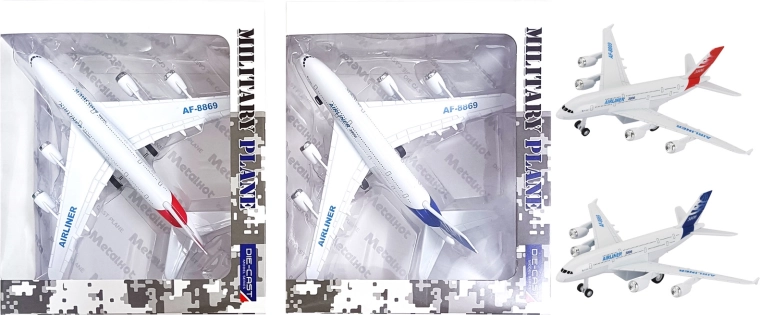 Avion metalic cu efecte 1:300, mecanism cu recul