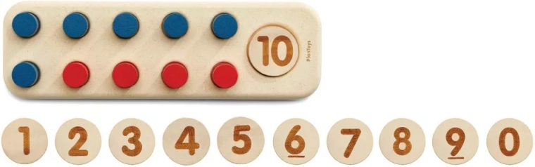 Set matematic din lemn PlanToys pentru adunare, scădere și înmulțire 1–20