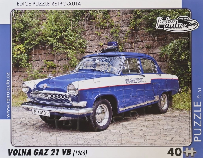Puzzle Retro Mașina Volha GAZ 21 VB 40 piese