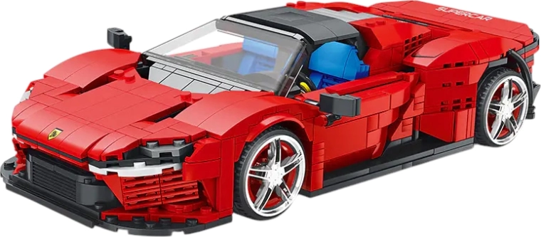Set de construcție mașină sport roșie 1168 piese