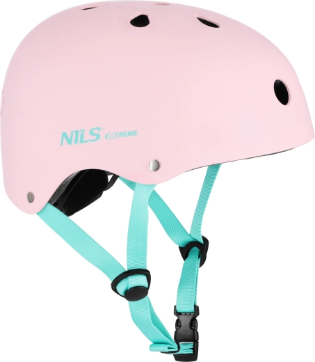Cască roz NILS Extreme pentru patine, bicicletă și trotinetă – XS (48-52 cm)