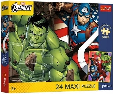 Trefl Marvel Avengers puzzle maxi 24 de piese cu poster