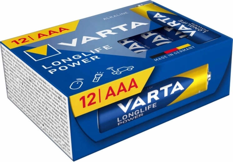 Baterii alcaline AAA VARTA Longlife Power, 12 buc