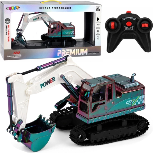 Excavator RC pe șenile, controlat de la distanță, chameleon cu lumini 1:14