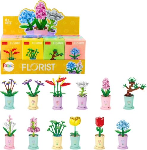 Set de construcție floare în ghiveci 32–60 piese