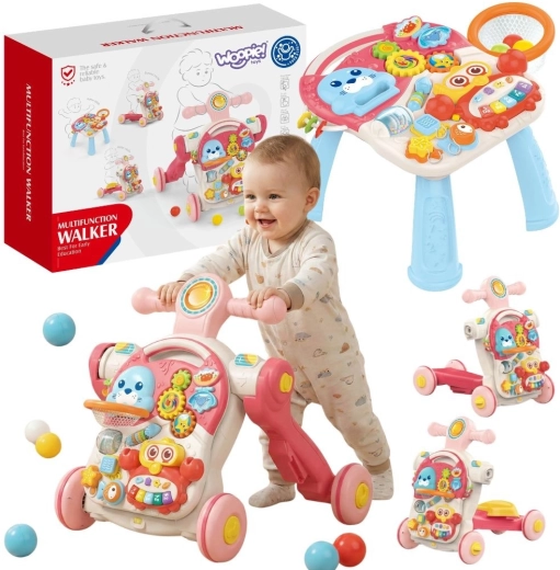 WOOPIE Baby premergător educativ, trotinetă, vehicul fără pedale și măsuță 4 în 1
