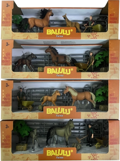 Balulu set mare de joacă, țarc pentru cai cu copac și accesorii - 1 bucată