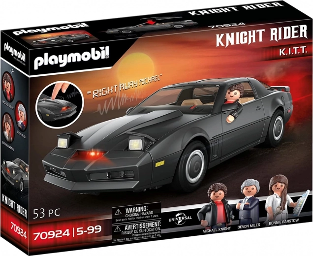 Mașina Knight Rider K.I.T.T. cu figurine și efecte luminoase și sonore