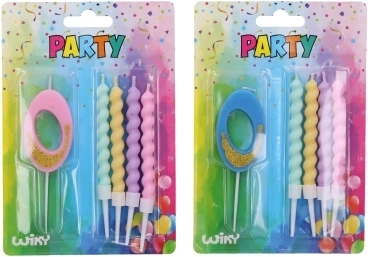 Lumânare de petrecere numărul 0 cu 4 lumânări