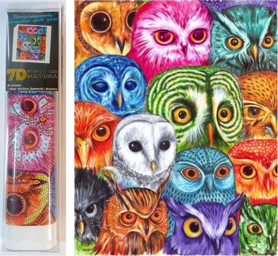 Mandala Mozaic cu Diamante 7D Capete de Bufniță 1006610