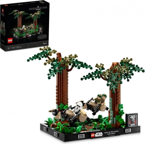 Lego Star Wars dioramă: urmărirea pe speeder pe Endor