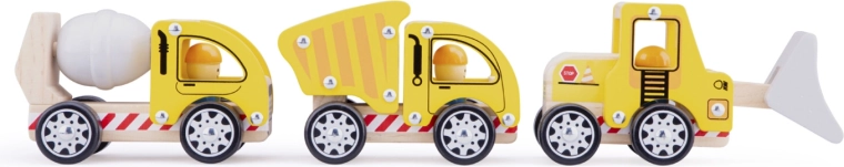 Set de vehicule de construcție din lemn - 3 buc.