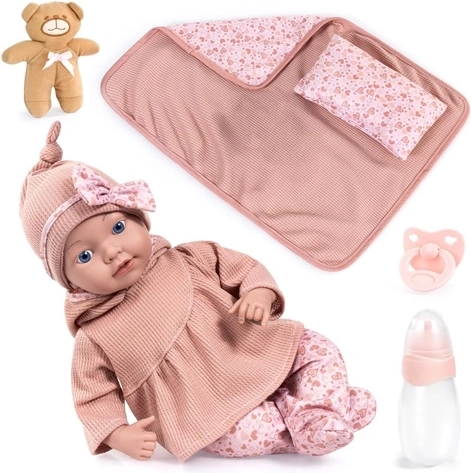 Păpușă realistă Bayer Reborn 38 cm cu accesorii