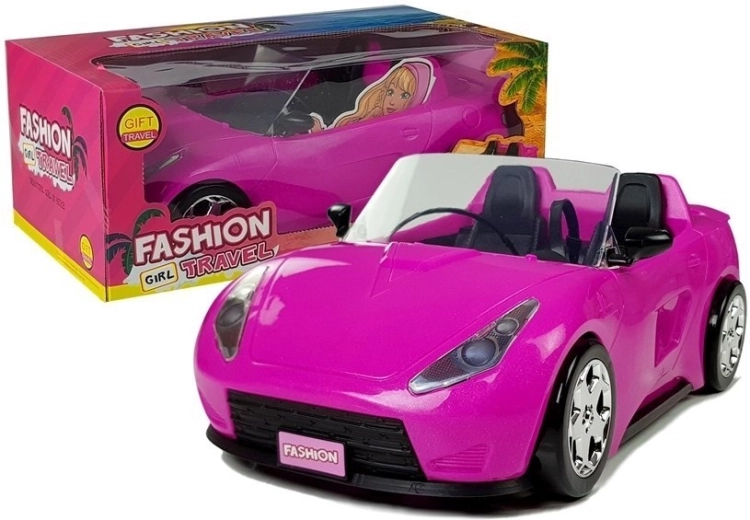Cabriolet roz pentru păpuși 34 cm