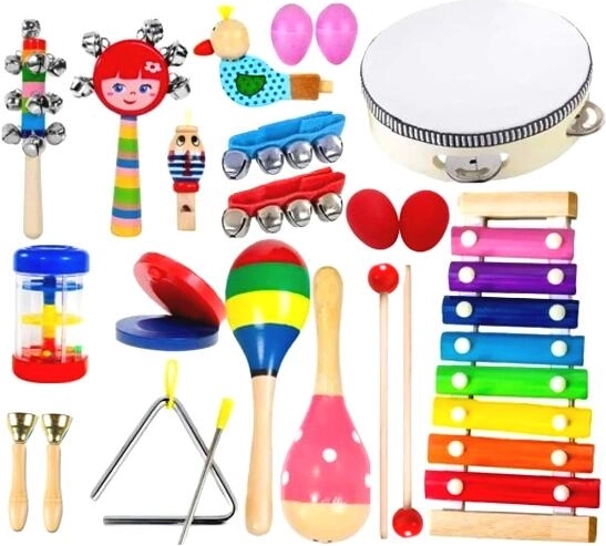 Set din lemn de instrumente muzicale pentru copii