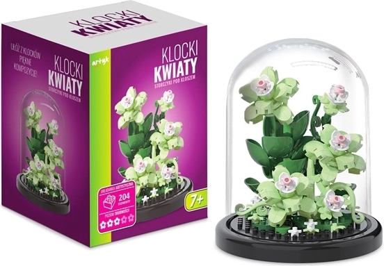 Set de construcție orhidee în clopot transparent, 204 piese
