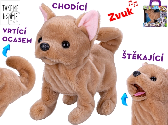 Căţeluş de pluș interactiv 21 cm Take Me Home