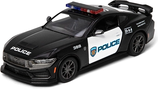 Model metalic Ford Mustang Dark Horse 2024 ediție de poliție 1:43, negru