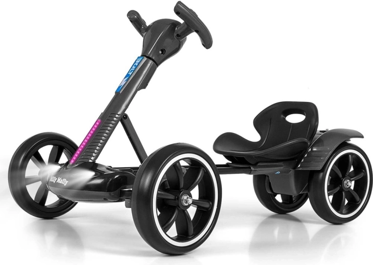 Kart electric Milly Mally Bolt cu telecomandă și efecte LED, negru