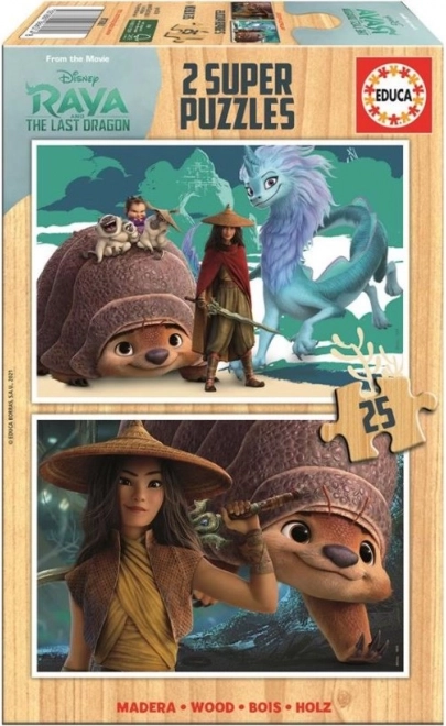 Puzzle din lemn RAYA ȘI ULTIMUL DRAGON 2×25 piese – EDUCA