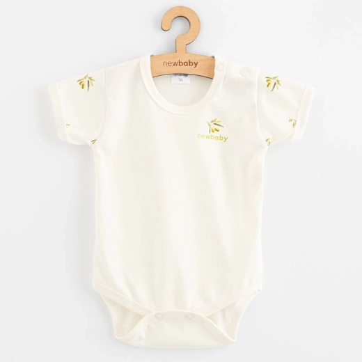 Body pentru bebeluși cu mânecă scurtă din bumbac organic New Baby Olivy, mărimea 74 (6–9 luni)