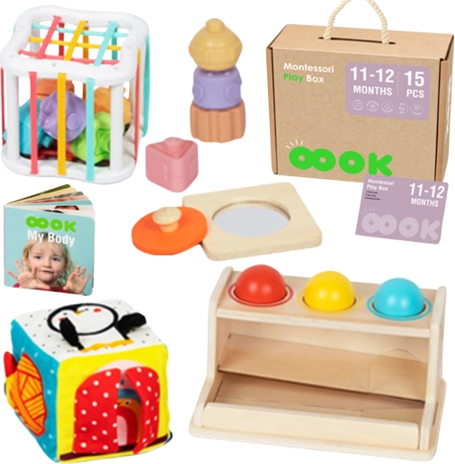 Tooky Toy cutie montessori 5în1 pentru bebeluși 11–12 luni