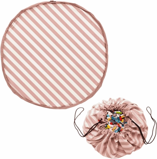 Play&Go Noomad original pătură de joacă și sac pentru jucării stripes pink - 1 buc