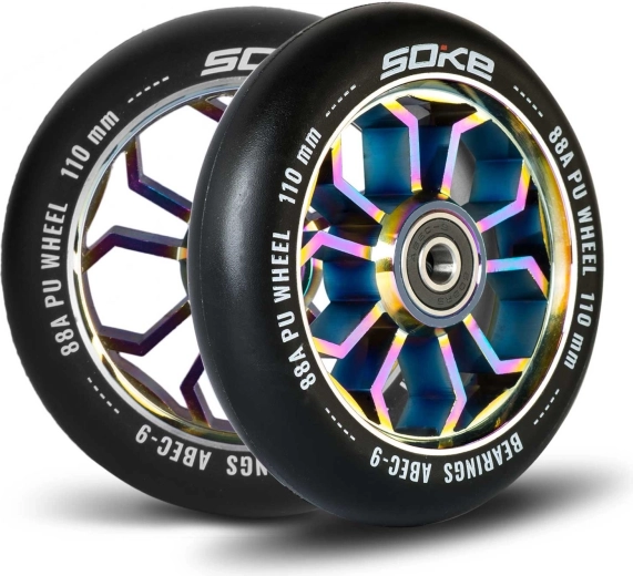 Roți Soke pentru trotinetă 110 mm rainbow 2 buc
