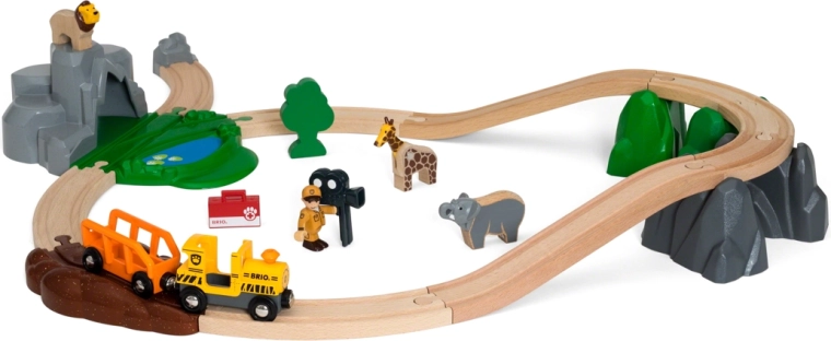 Set de tren din lemn Safari