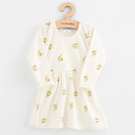 Rochie pentru bebeluși din bumbac organic, cu mânecă lungă, NEW BABY Olivy