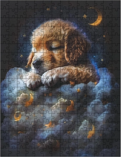 Puzzle pentru copii Cățelușul printre nori, 300 de piese