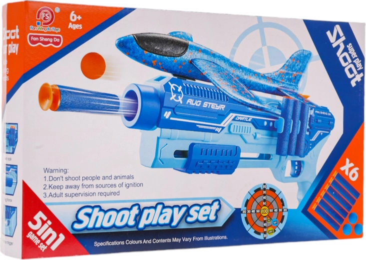 Pistol cu lansator de avion 5în1 – portocaliu