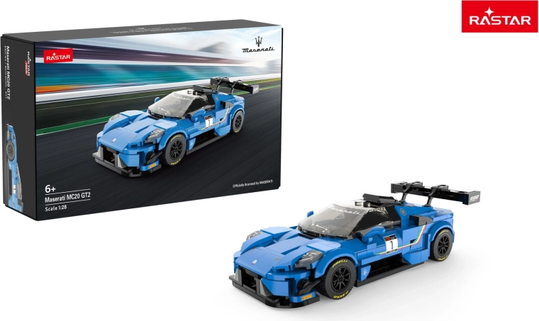Set de construcție mașină Rastar Maserati MC20 GT2 albastru 1:28 - 1 bucată