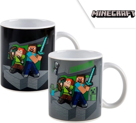 Cană termosensibilă Minecraft care își schimbă culoarea
